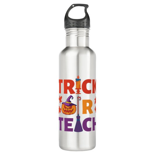 Halloween leraar Trick of Teach Waterfles (Voorkant)