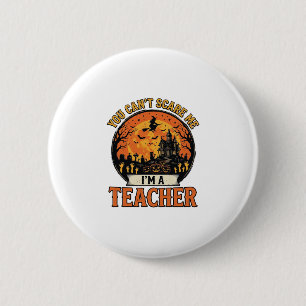 Halloween Leraar Vintage Grappig Griezelen School Ronde Button 5,7 Cm