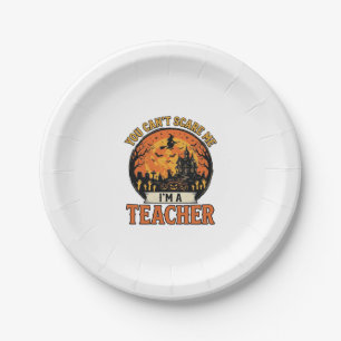 Halloween Leraar Vintage Grappig Spooky School Des Papieren Bordje