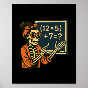 Halloween Leraar Zes Zeven Meme 6 7 Skelet Spoo Poster