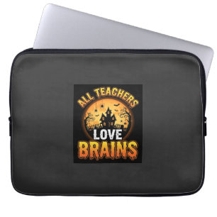 Halloween Leraar Zombie Hersenen Horror Maan Ontwe Laptop Sleeve