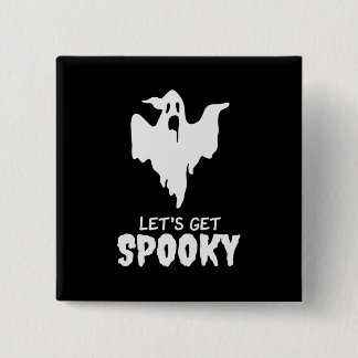 Halloween Let Get Spooky Birthday Vierkante Button 5,1 Cm