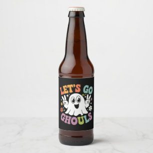 Halloween Let's Go Ghouls Ghost Retro Kostuum Bier Etiket