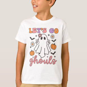 Halloween Let's Go Ghouls Ghost Retro Kostuum Vrou T-shirt