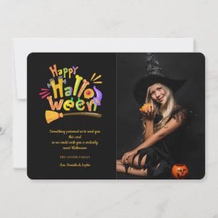 Halloween Letters Fotokaart Feestdagenkaart