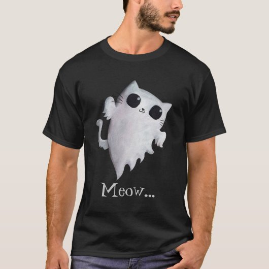 Halloween leuke geest kat t-shirt (Voorkant)