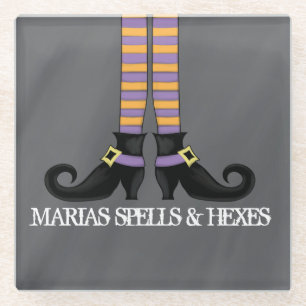 Halloween Leuke Grappige Whimsical Heksenschoenen Glazen Onderzetter