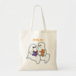 Halloween leuke spoken op oranje achtergrond tote bag