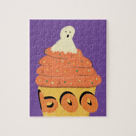Halloween leuke spook cupcake legpuzzel (Verticaal)