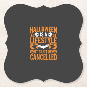 Halloween Levensstijl Spooky Vleermuis Pompoen Ont Kartonnen Onderzetters