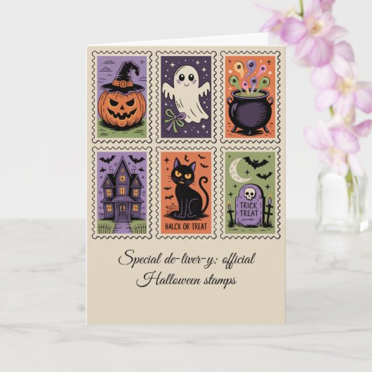 Halloween Levering Stamp Kaart Spooky fun (Orchidee)