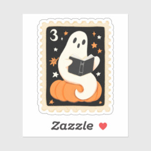 Halloween Lezen Ghost & Pumpkin Stamp Sticker