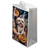 Halloween Lhasa Apso met pompoenen eng Klein Cadeauzakje (Voorkant Gekanteld)