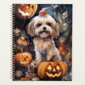 Halloween Lhassa Apso Avec Peur Citrouille (Devant)
