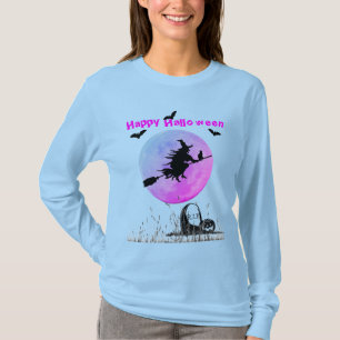 Halloween Lichtblauw Lange Mouw T-shirt