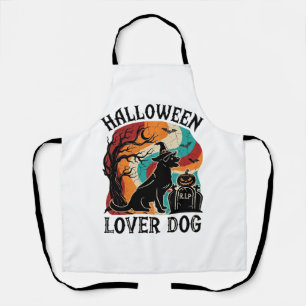 Halloween Liefhebber Hond Heksenhoed Pompoen Grafs Schort