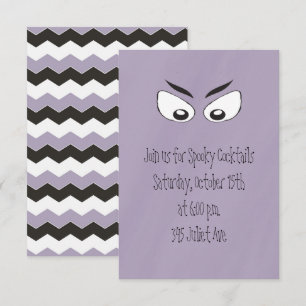 Halloween Lieve Enge Griezels Ogen Chevron Gestree Kaart