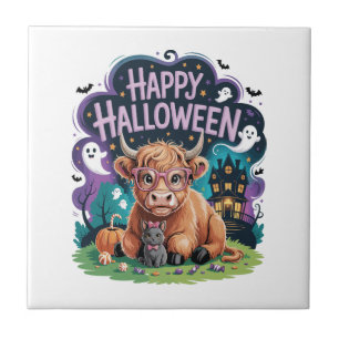 Halloween Lieve Hoogland Koe (2) Tegeltje