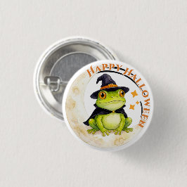 Halloween Lieve Kikker Pad Heks Ronde Button 3,2 Cm