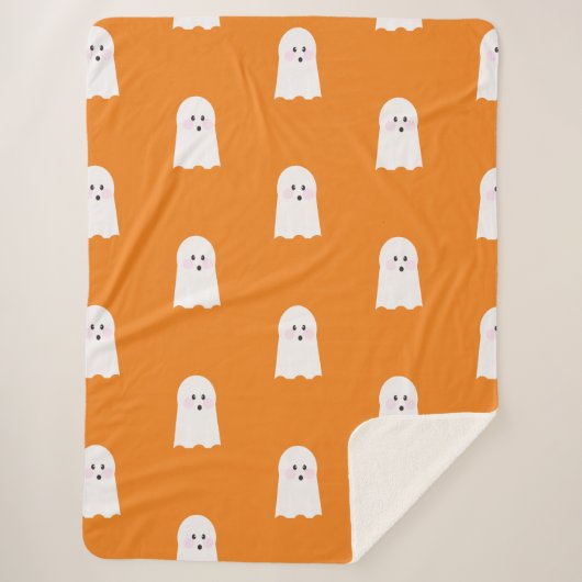 Halloween Lieve Kleine Geest Jongen Sherpa Deken (Voorkant)