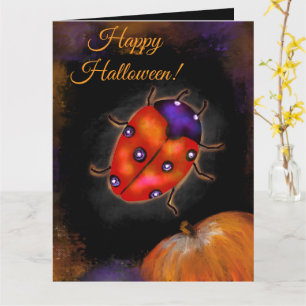Halloween lieveheersbeestje kaart