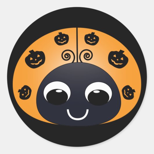 Halloween lieveheersbeestje Sticker (Voorkant)