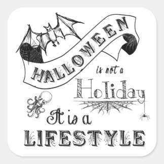 Halloween Lifestyle Chalk Art Vierkante Sticker