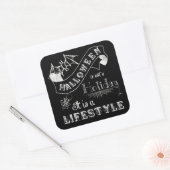 Halloween Lifestyle Chalk Art Vierkante Sticker (Envelop)