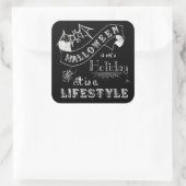 Halloween Lifestyle Chalk Art Vierkante Sticker (Tas)