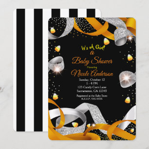 Halloween Lint & Snoep Mais Baby Shower Kaart