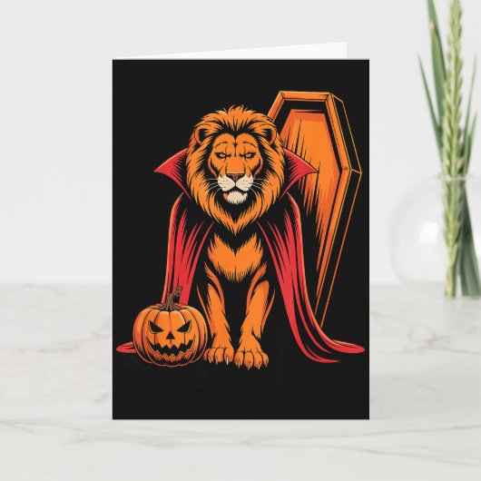 Halloween Lion Coffin Lions Kaart (Voorkant)