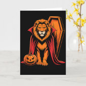 Halloween Lion Coffin Lions Kaart (Gele Bloem)