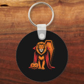 Halloween Lion Coffin Lions Sleutelhanger (Voorkant)