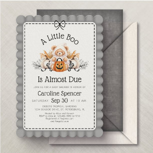 Halloween Little Boo Baby Shower Kaart
