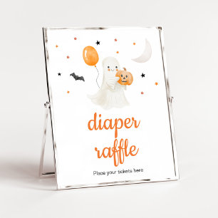 Halloween Little Boo Baby shower Luier Raffle Poster