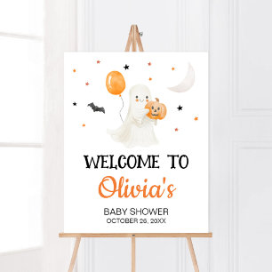 Halloween Little Boo Baby shower Welkom Poster