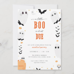Halloween Little Boo Ghost Baby shower Uitnodiging