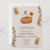 Halloween Little Boo Pumpkin Cute Herfst Baby show Kaart (Voorkant)