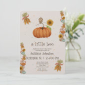 Halloween Little Boo Pumpkin Cute Herfst Baby show Kaart (Staand voorkant)