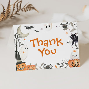 Halloween Little Boo Pumpkin Schattige Baby shower Bedankkaart