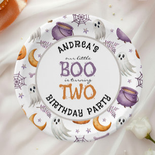 Halloween Little Boo wordt twee 2de verjaardag Papieren Bordje