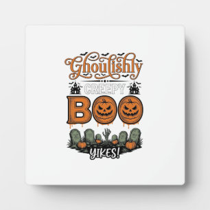 Halloween Little Boo Yah Schattig Griezelig Vector Fotoplaat