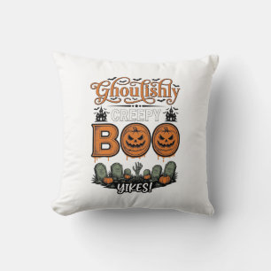 Halloween Little Boo Yah Schattig Griezelig Vector Kussen