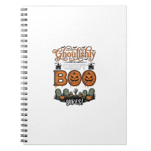 Halloween Little Boo Yah Schattig Griezelig Vector Notitieboek
