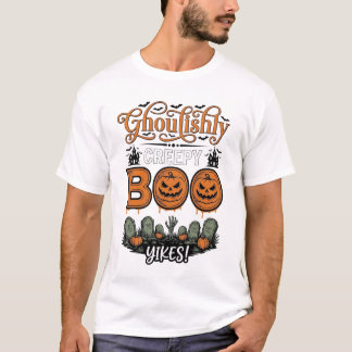 Halloween Little Boo Yah Schattig Griezelig Vector T-shirt
