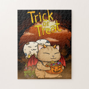 Halloween Little Devil Cat Legpuzzel