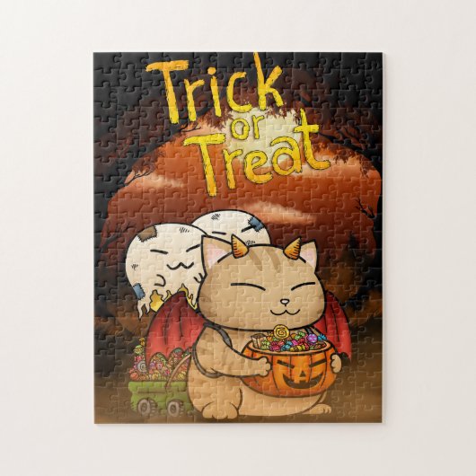 Halloween Little Devil Cat Legpuzzel (Verticaal)