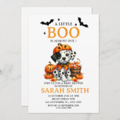 Halloween Little Dog Boo is Almost Due Baby Shower Kaart (Voorkant / Achterkant)