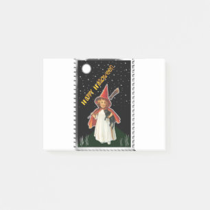 Halloween - Little Girl met Broom en Black Cat Post-it® Notes