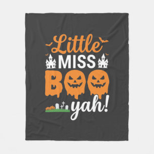 Halloween Little Miss Boo Yah Pompoen Ontwerp_1 Fleece Deken
